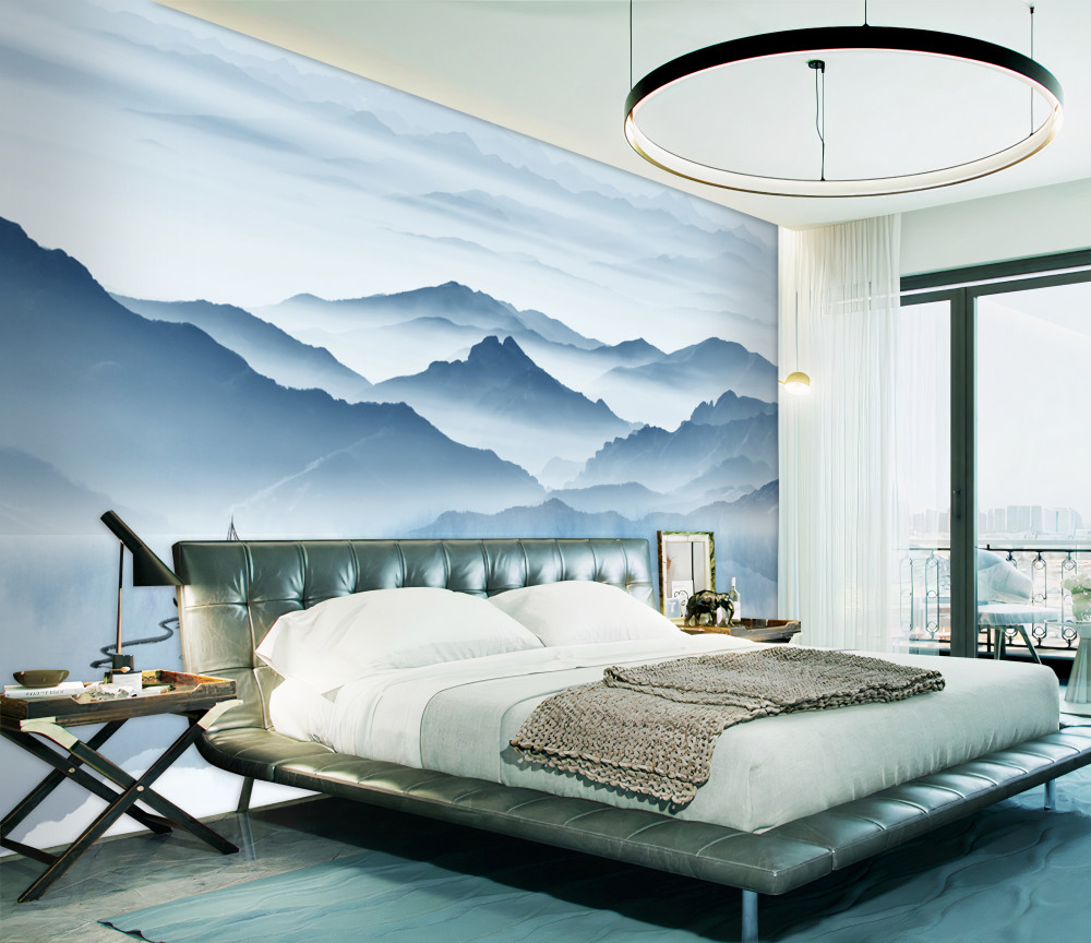 Fototapeta rybacy łowiący ryby na jeziorze w górach