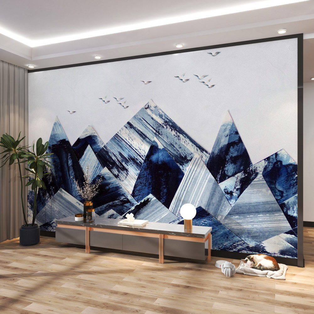 Fototapeta ptaki nad szczytem góry