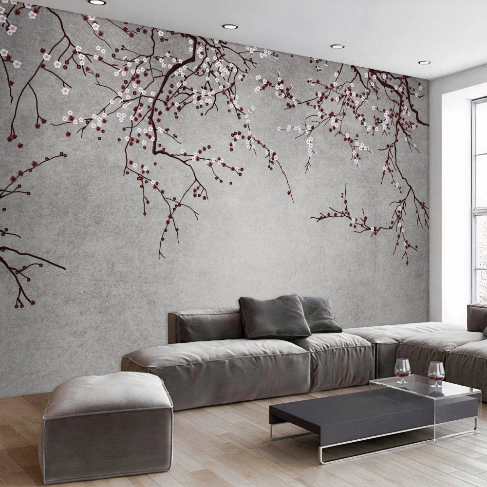 Fototapeta gałęzie drzew z małymi kwiatami