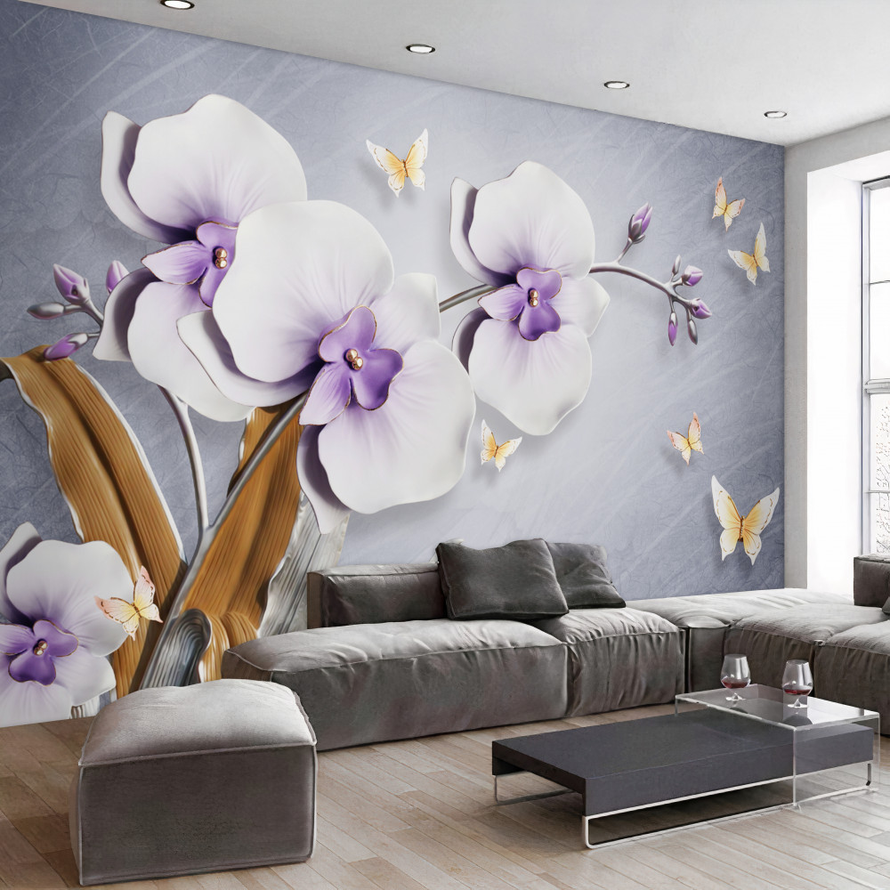 Fototapeta duże liliowe orchidee