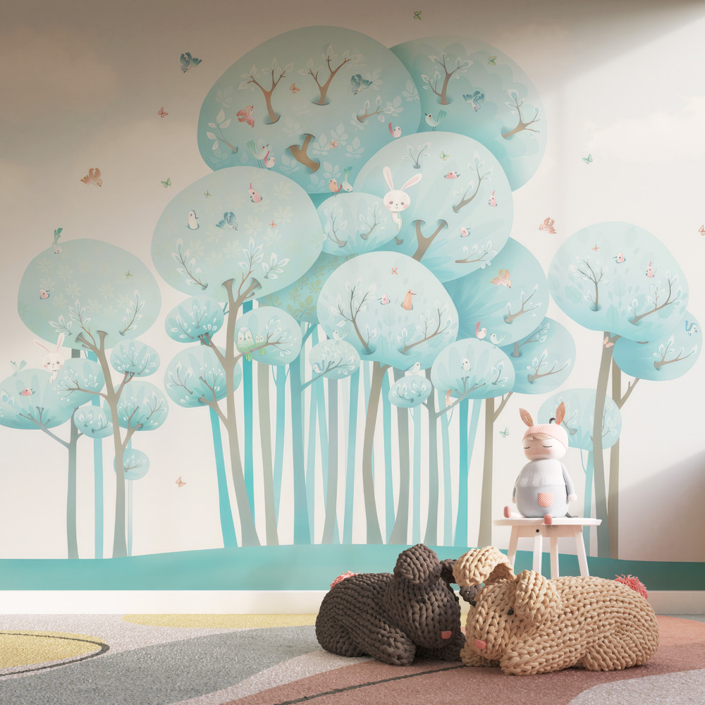 Fototapeta bajkowy las i jego mieszkańcy