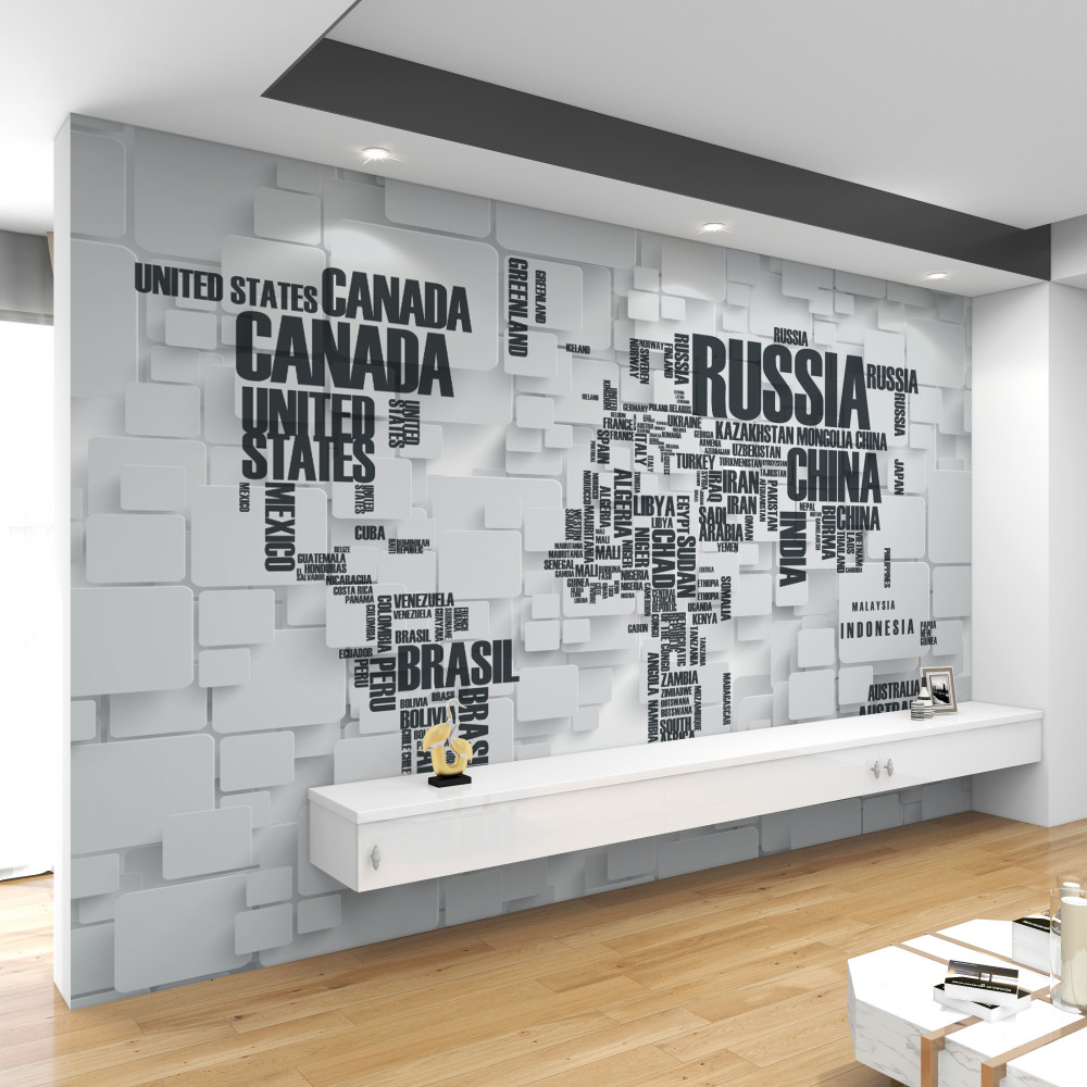 Fototapeta mapa z największymi krajami świata