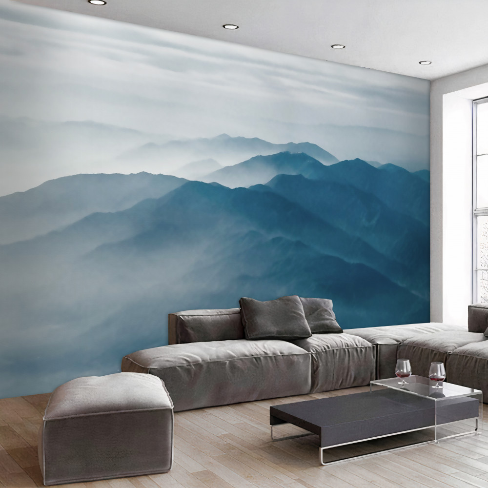 Fototapeta poranna mgła na szczytach gór