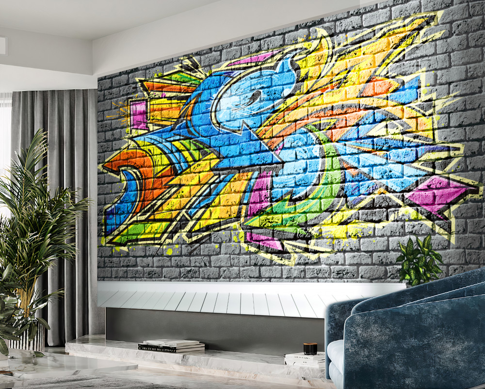 Fototapeta kolorowe graffiti na ścianie