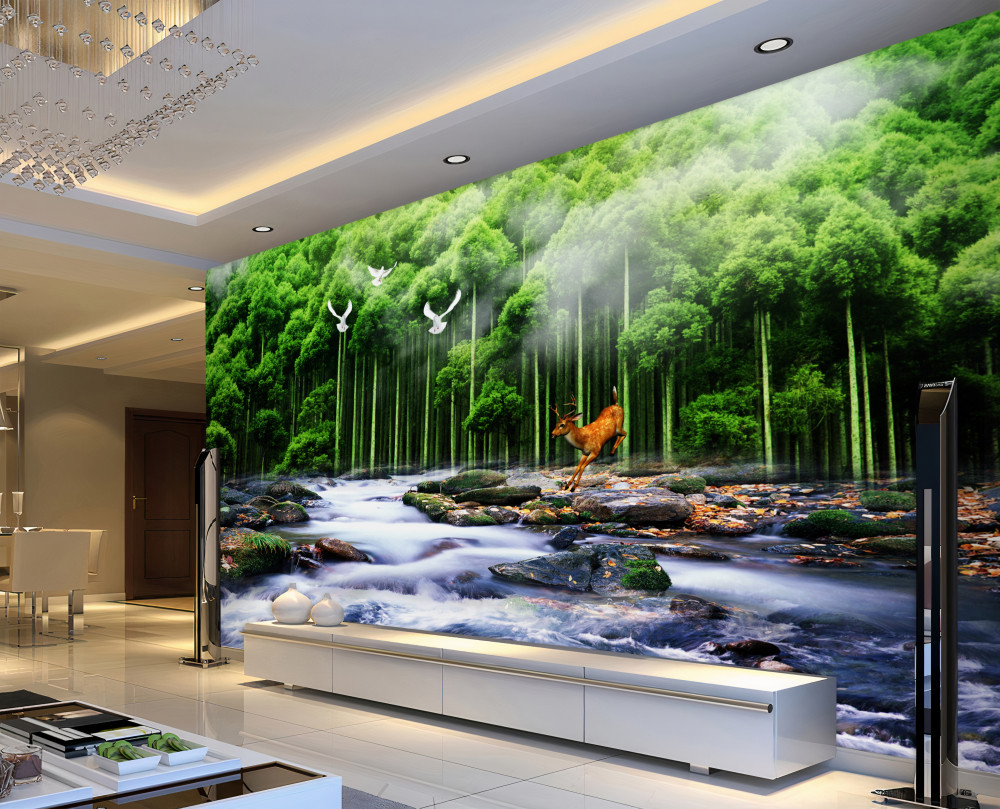 Fototapeta kaskadowe wodospady i leśna przyroda