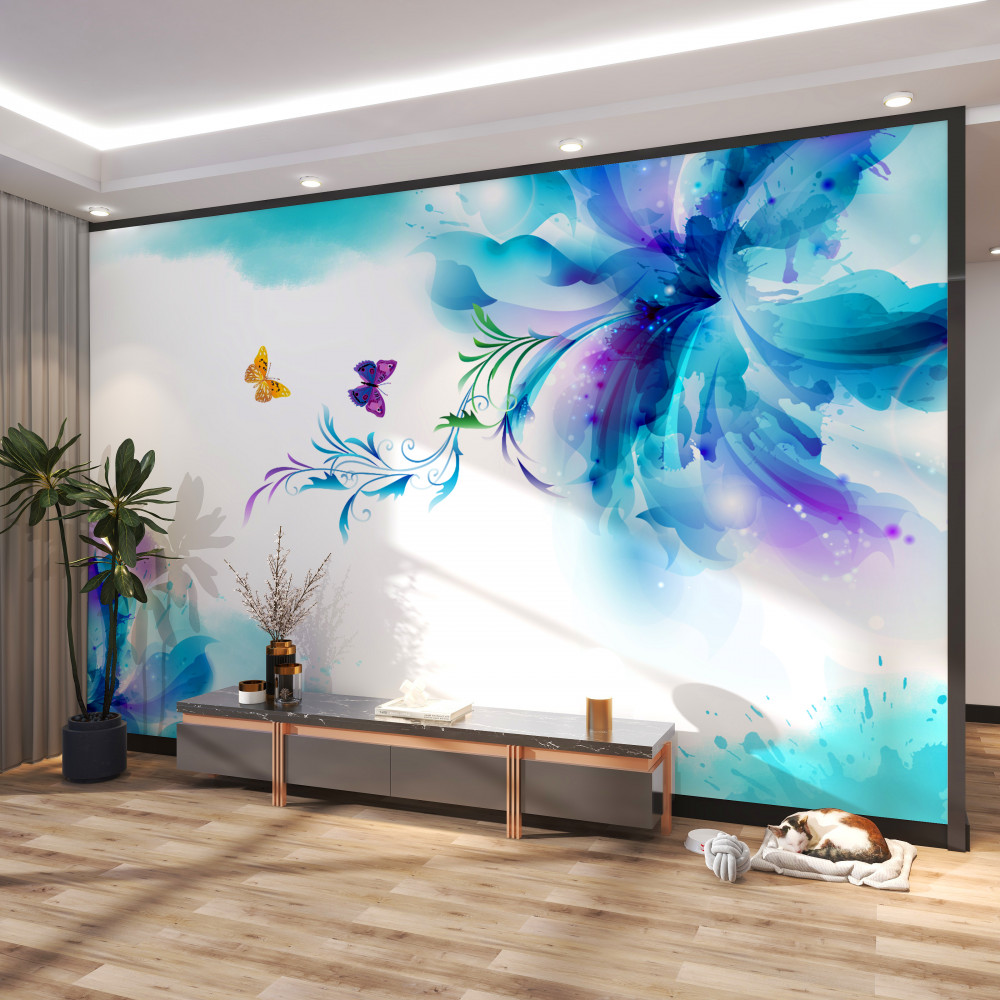 Fototapeta kwiatowy tło z motylami