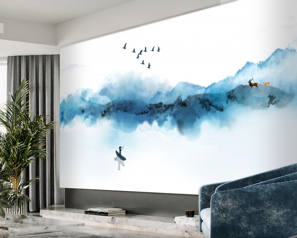 Fototapeta mglisty poranek rybaka