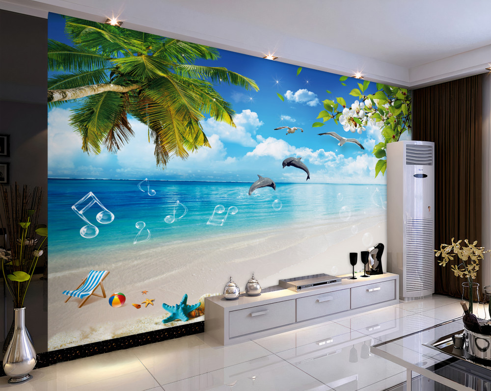 Fototapeta delfiny i mewy nad morzem