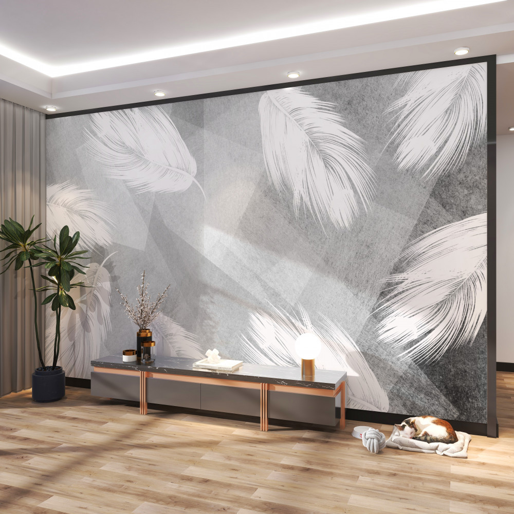 Fototapeta delikatne białe piórka