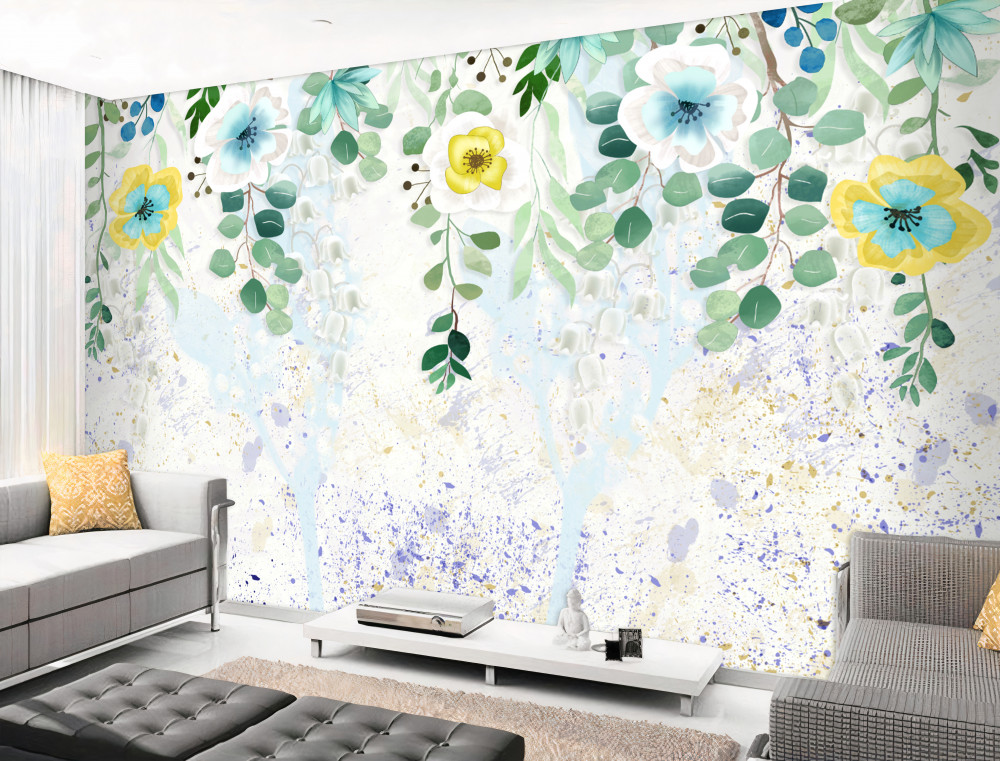 Fototapeta kwiatowe winorośle w delikatnych odcieniach