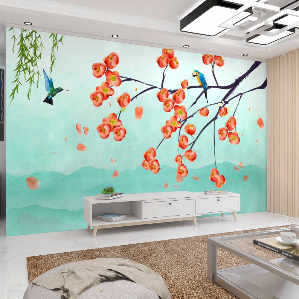 Fototapeta Japońska sakura na tle gór