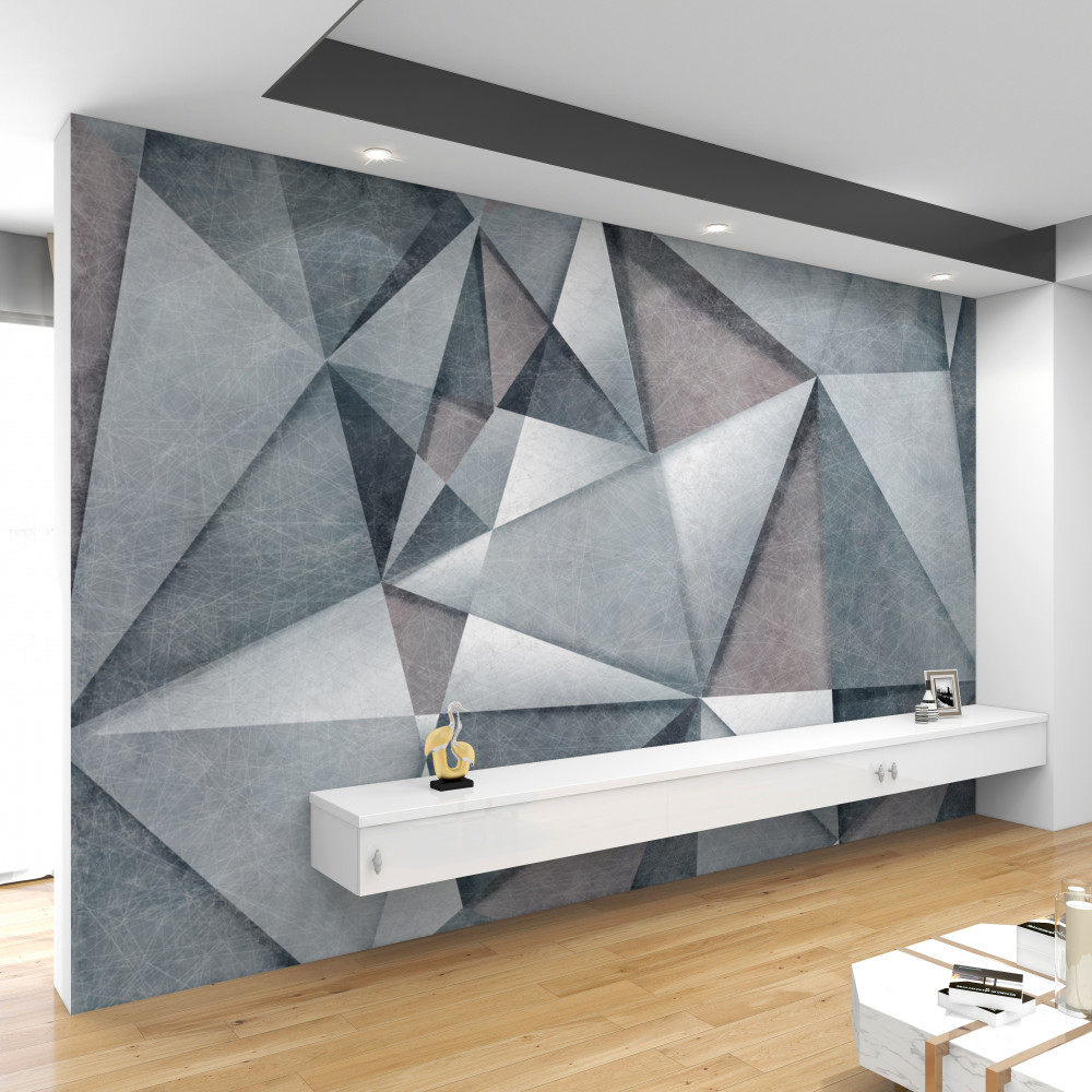 Fototapeta abstrakcja z szarych trójkątów