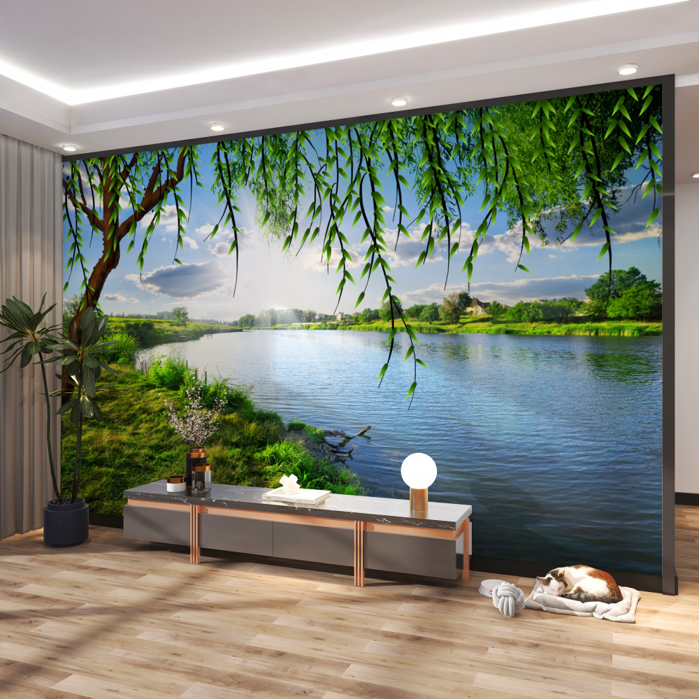 Fototapeta piękna wierzba obok spokojnej wody