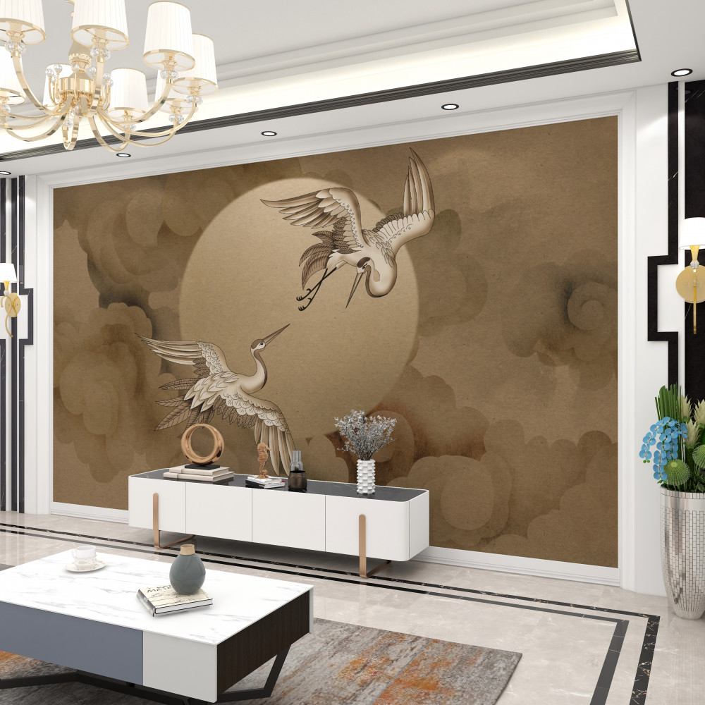 Fototapeta żurawie latające na niebie