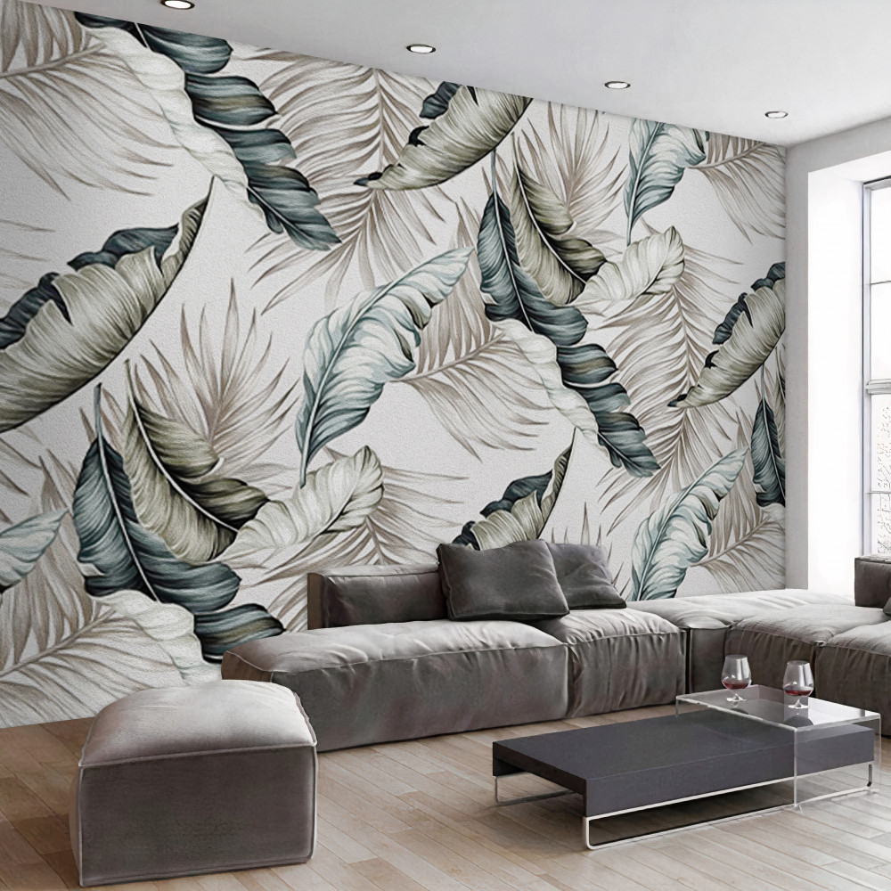 Fototapeta pastelowe liście tropikalne