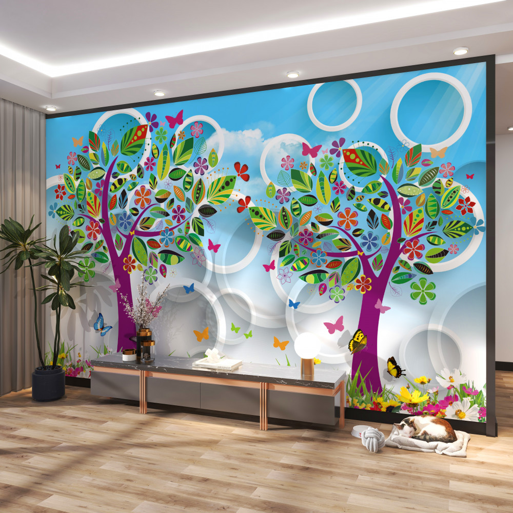 Fototapeta jasne letnie kolory na liściach