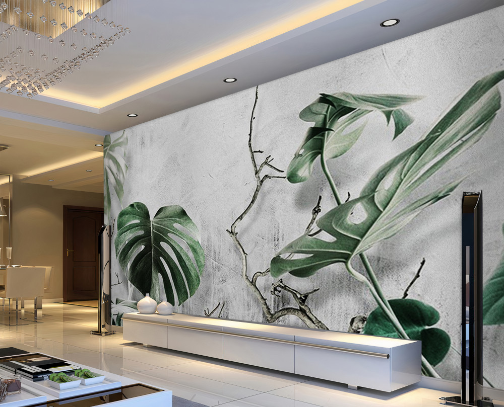 Fototapeta duże zielone liście monstery