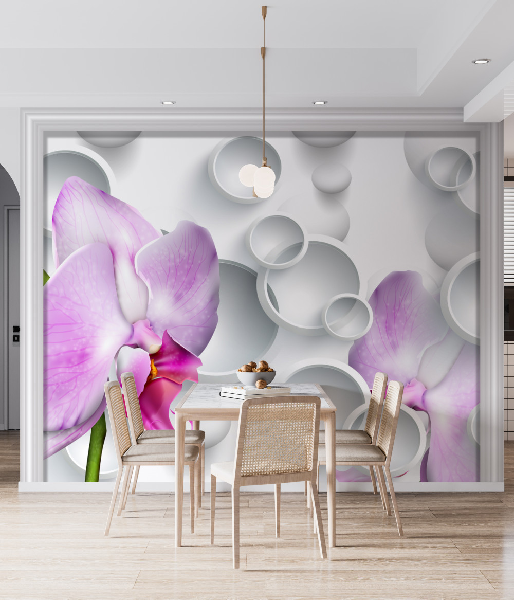 Fototapeta delikatne różowe orchidee i pierścienie