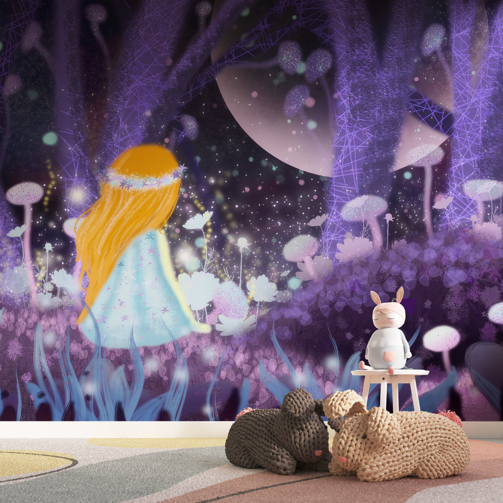 Fototapeta dziewczyna w fantastycznym lesie