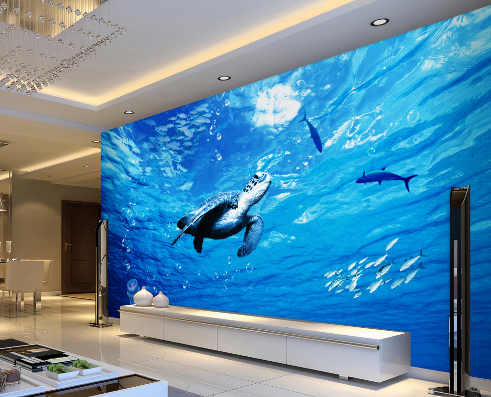 Fototapeta żółw w błękitnym morzu