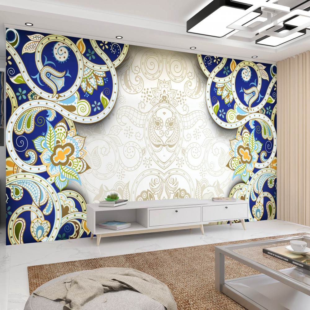 Fototapeta orientalna ozdoba w niebieskich kolorach