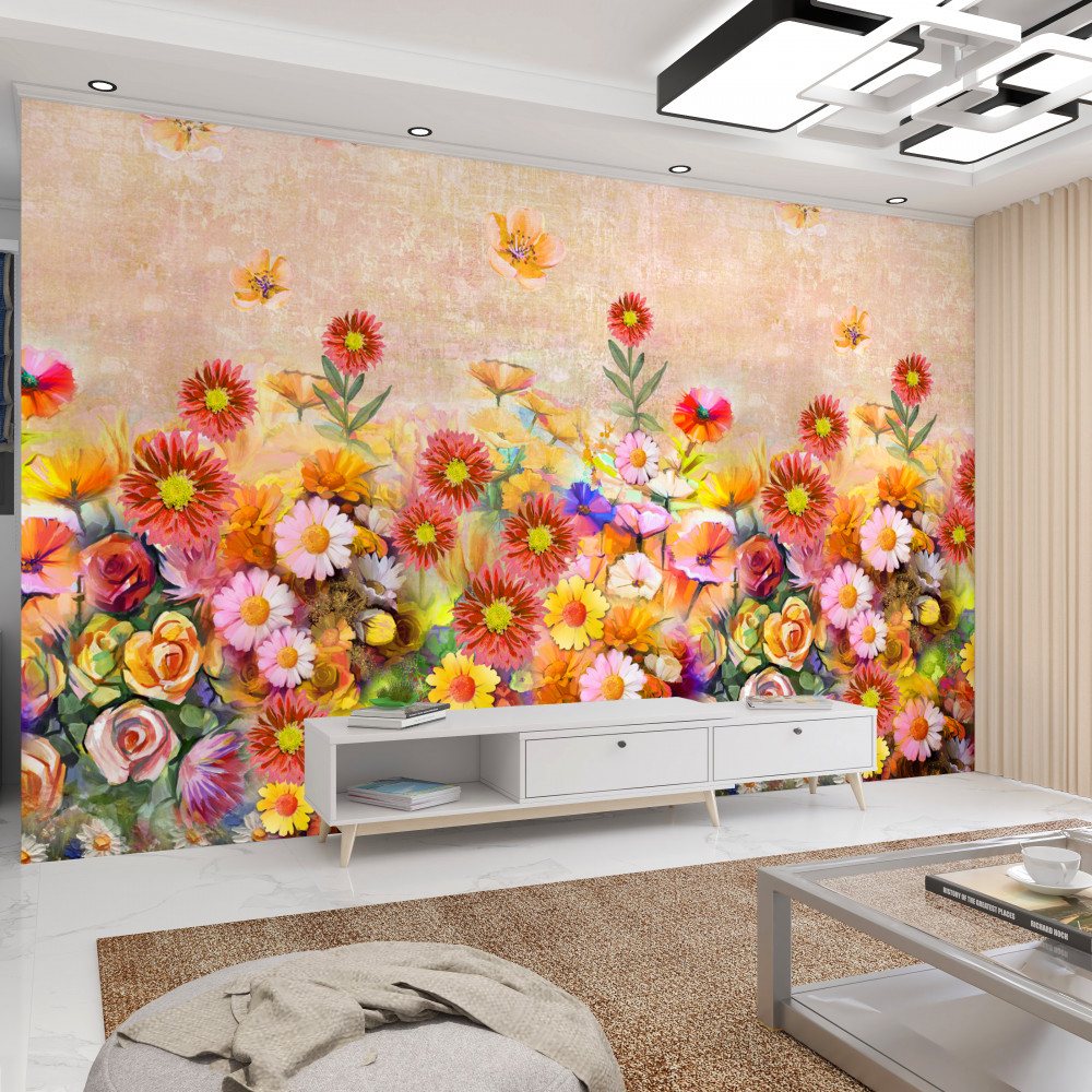 Fototapeta różne kolorowe kwiaty