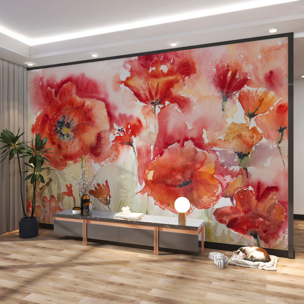 Fototapeta bardzo duże czerwone maki