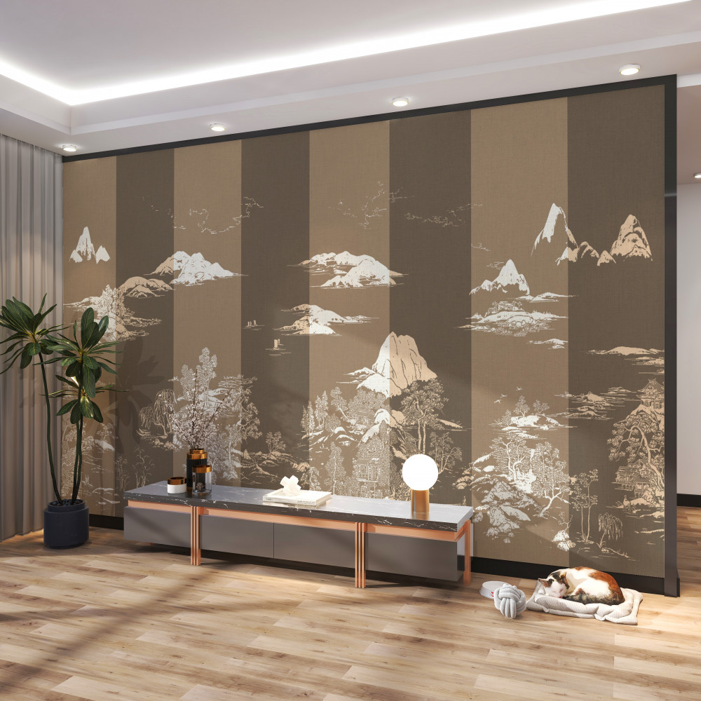 Fototapeta Japoński ogród i góry