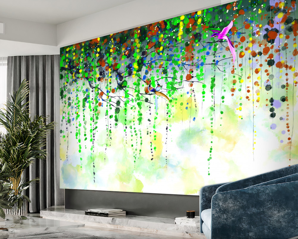 Fototapeta zwisają jasne kwiaty