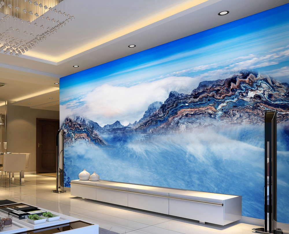 Fototapeta gęsta mgła pokrywa skaliste szczyty