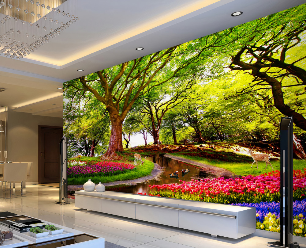 Fototapeta różnorodna paleta letnich kolorów w lesie