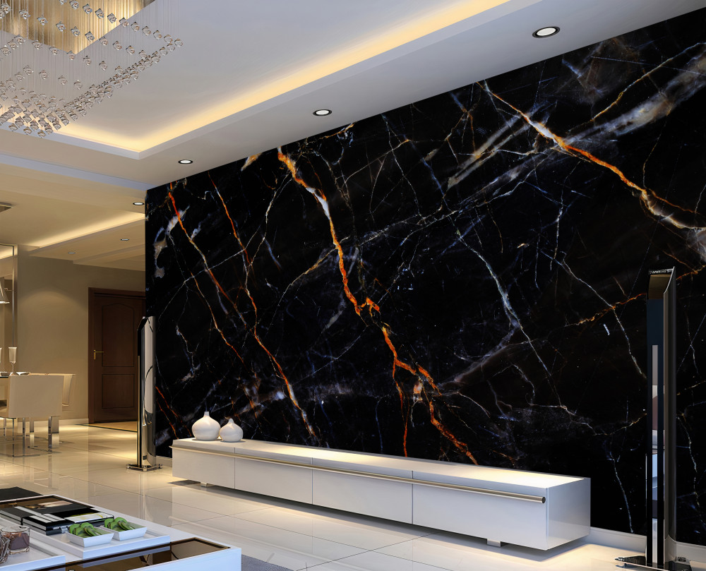 Fototapeta luksusowy czarny marmur z intarsjami