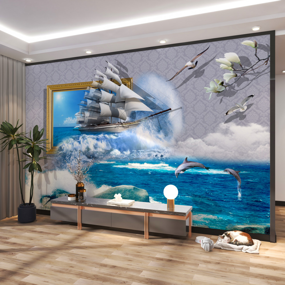 Fototapeta sztorm na obrazie jachtu żaglowego