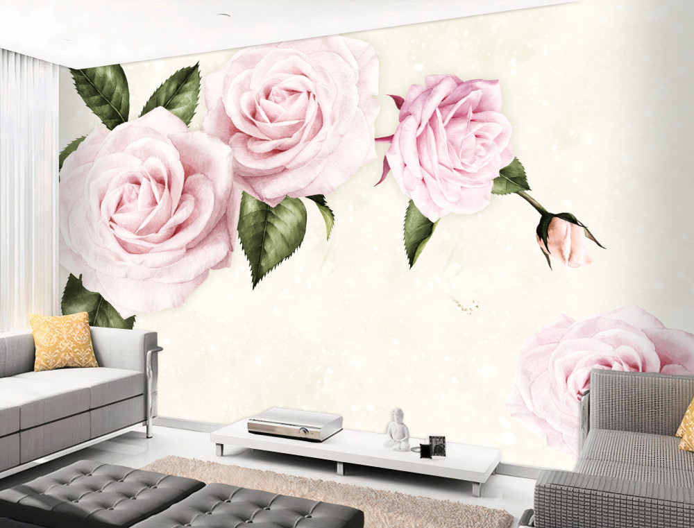 Fototapeta miękkie różowe róże na białym tle