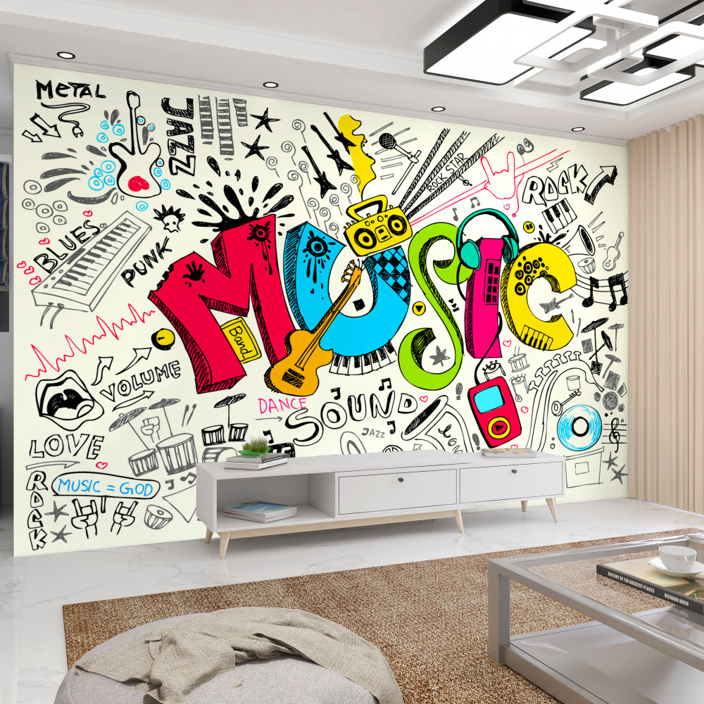Fototapeta style muzyczne na graffiti
