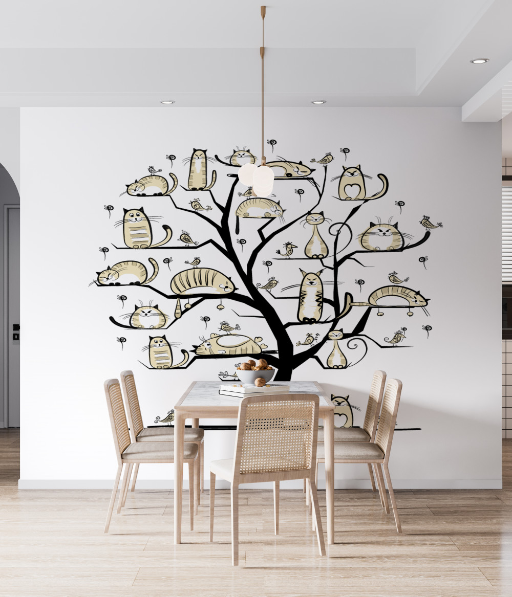 Fototapeta koty na drzewie