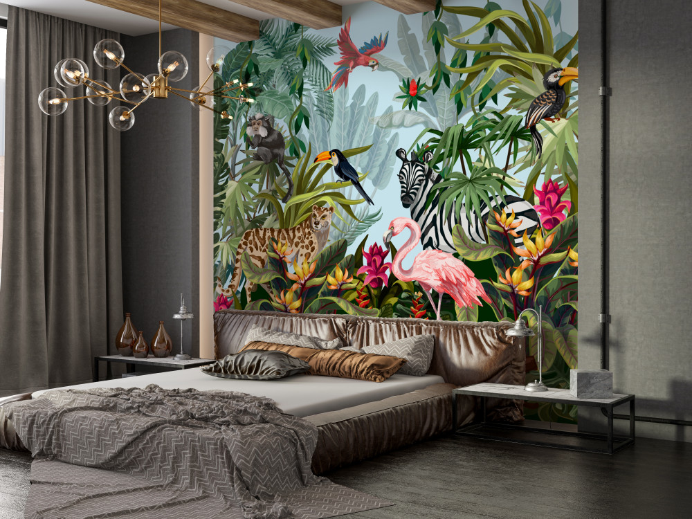 Fototapeta flora i fauna dżungli w ciągu dnia