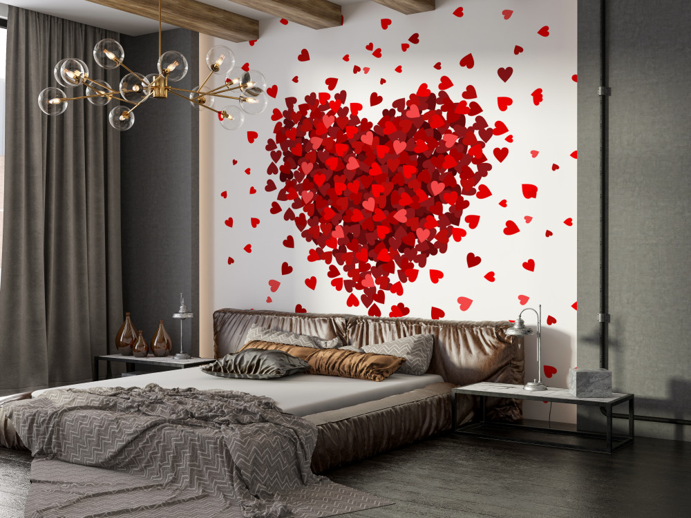 Fototapeta serce wykonane z czerwonych serc