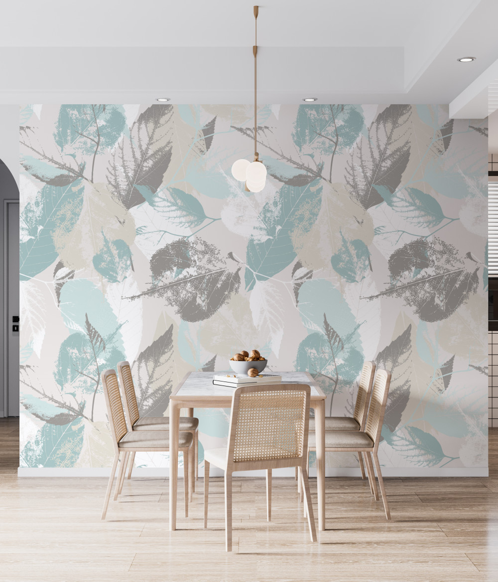 Fototapeta skandynawskie liście w akwareli