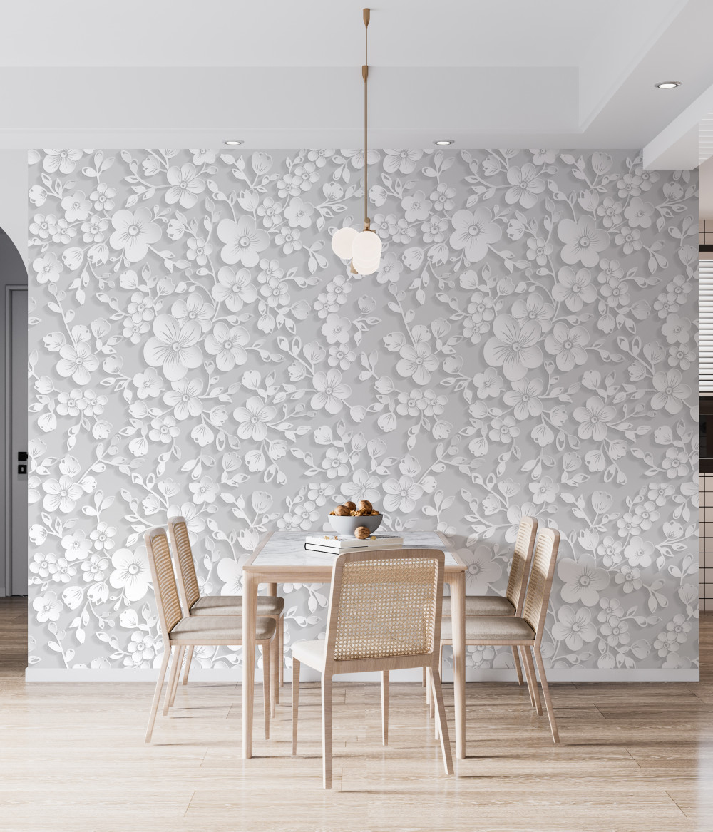 Fototapeta tło małych białych kwiatów