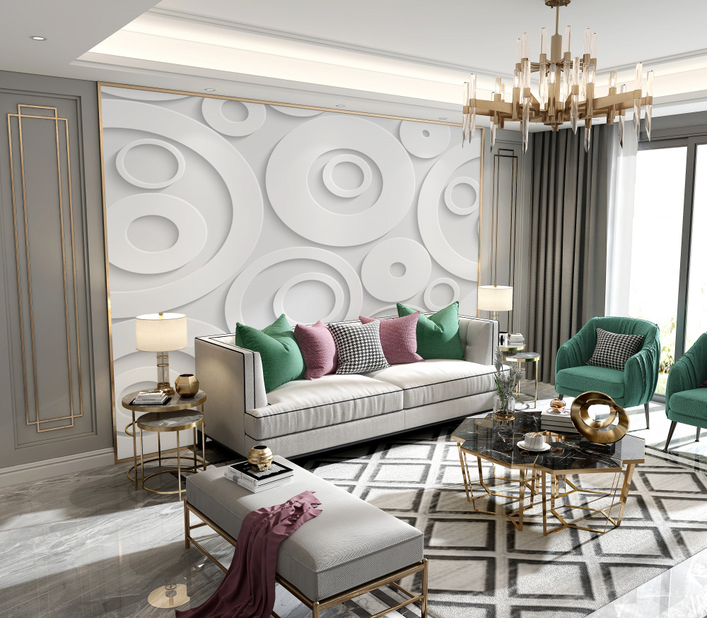 Fototapeta okrągłe białe wzory