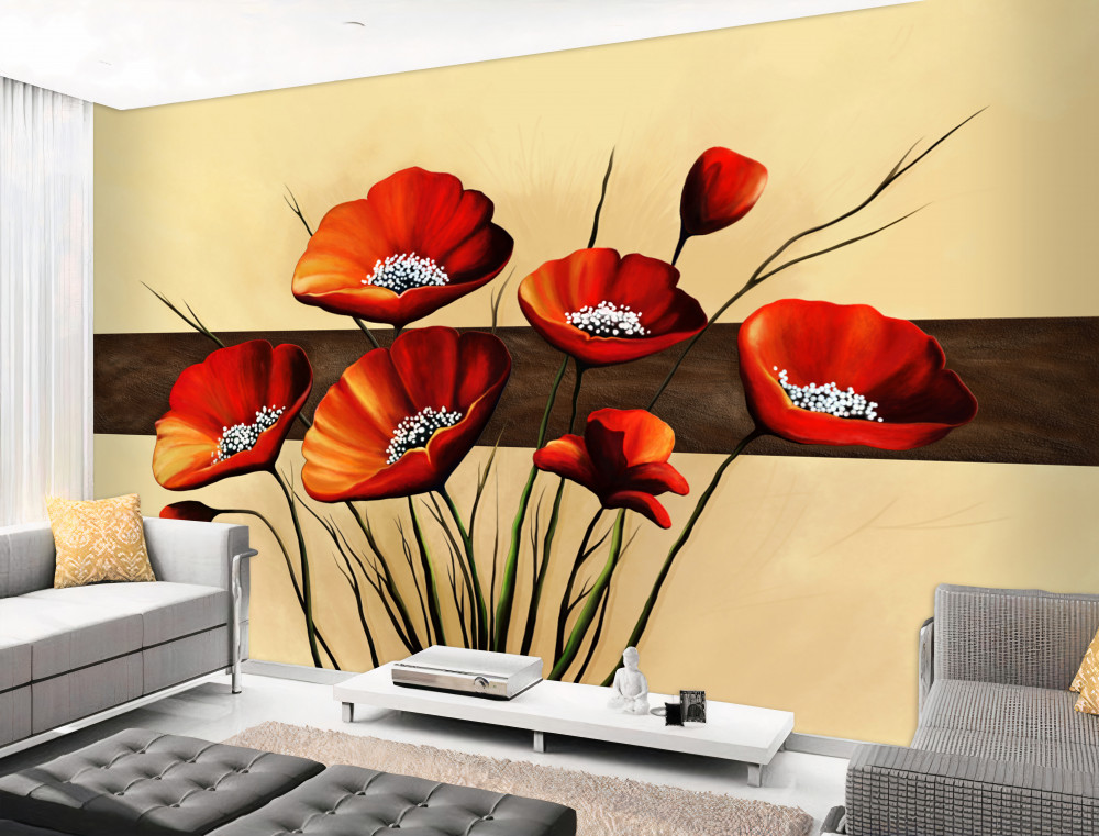 Fototapeta bukiet pięknych czerwonych maków