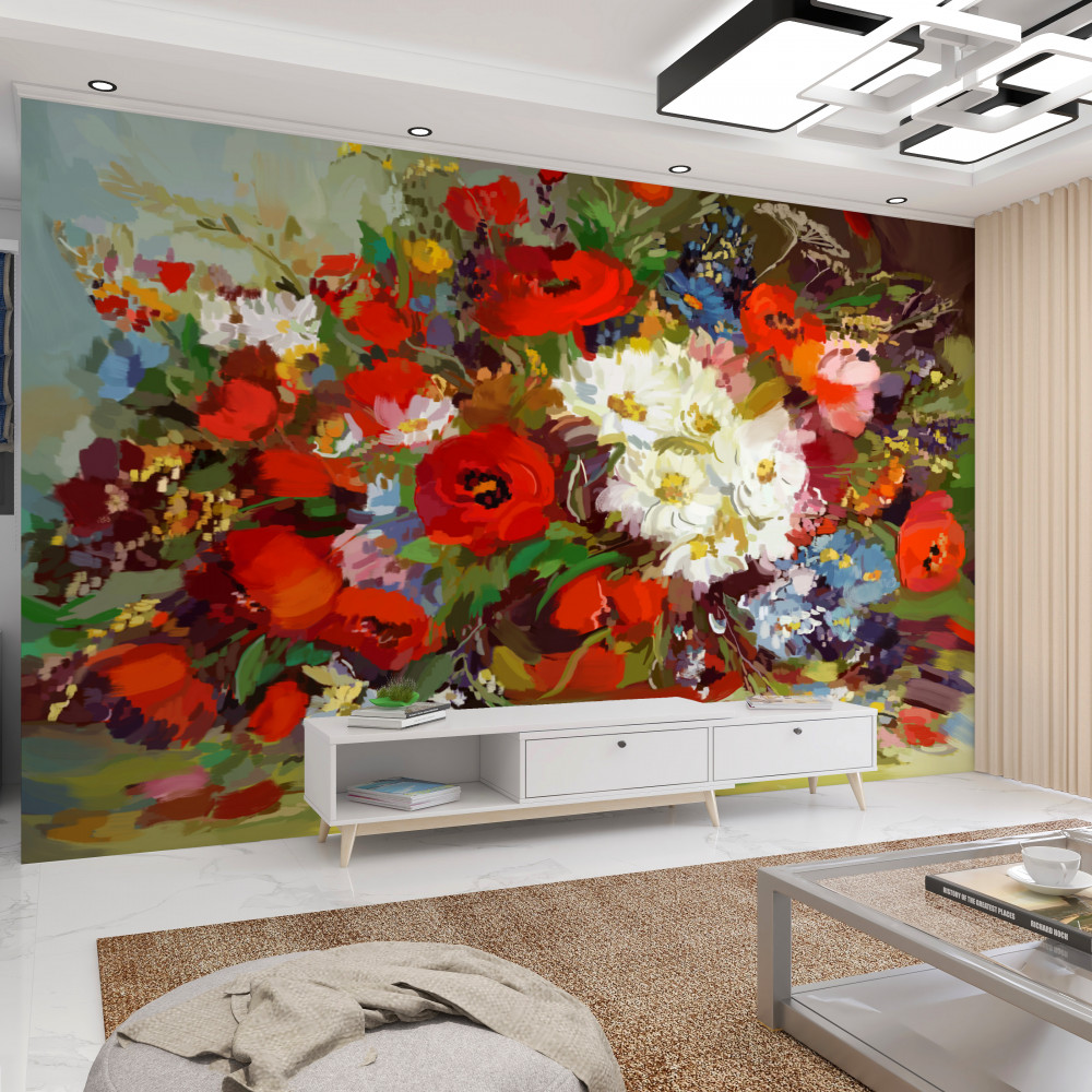 Fototapeta bukiet letnich kwiatów łąkowych