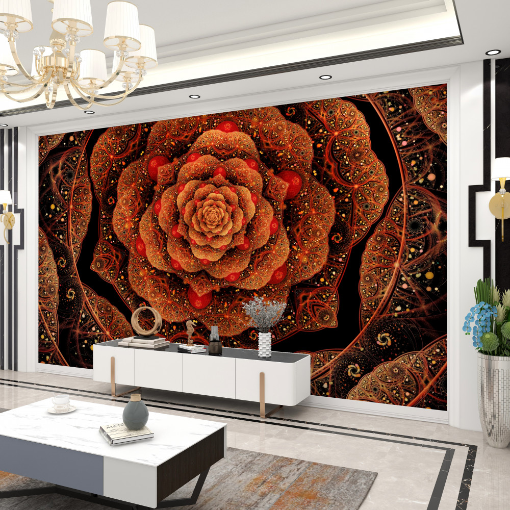 Fototapeta brązowy fraktal w kształcie piwonii