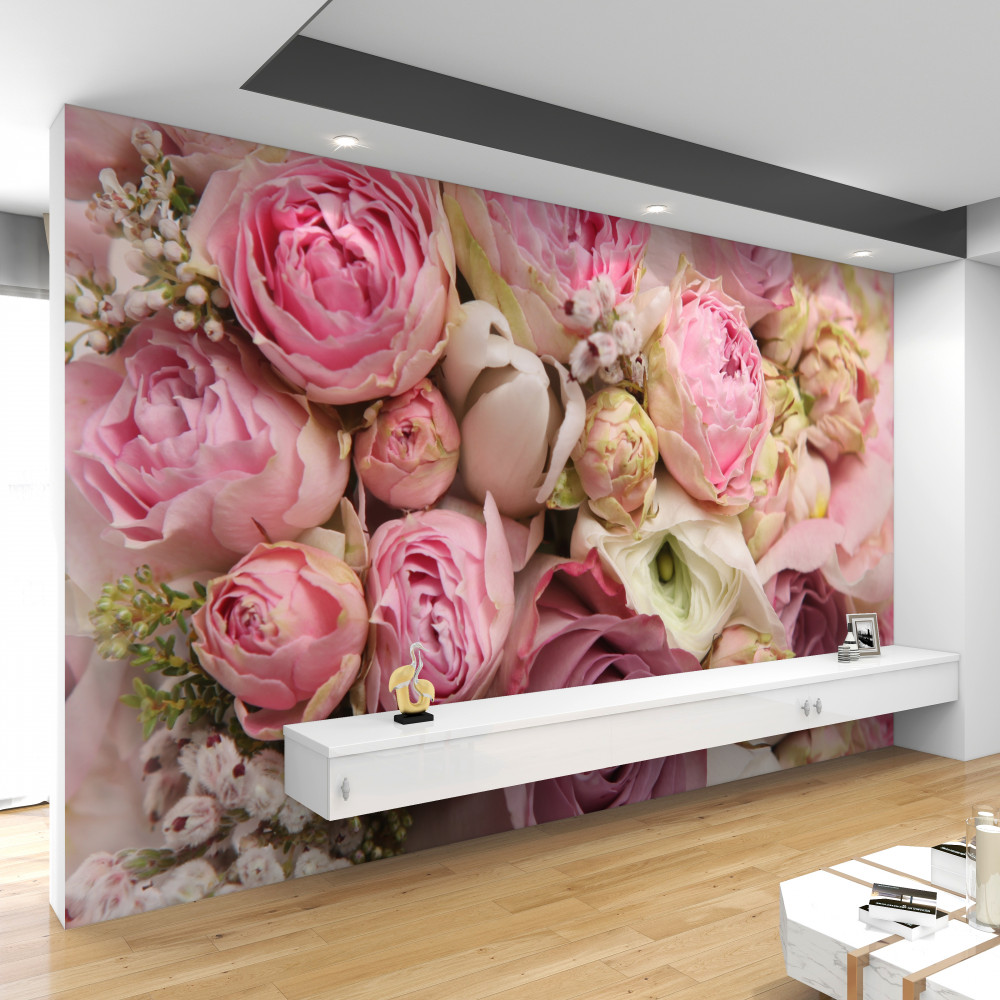 Fototapeta romantyczny delikatny bukiet kwiatów