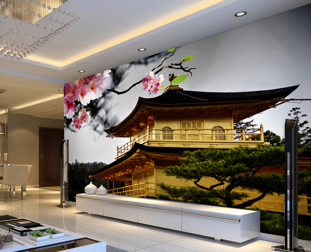 Fototapeta świątynia buddyjska i sakura