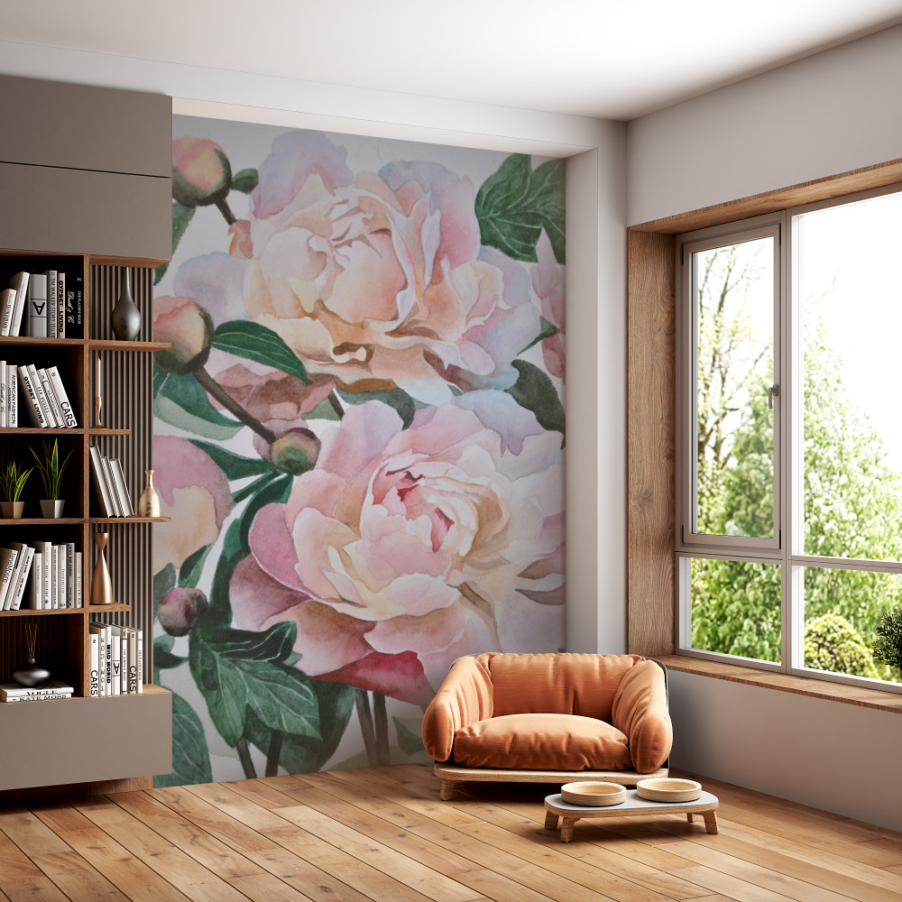 Fototapeta akwarelowe piwonie