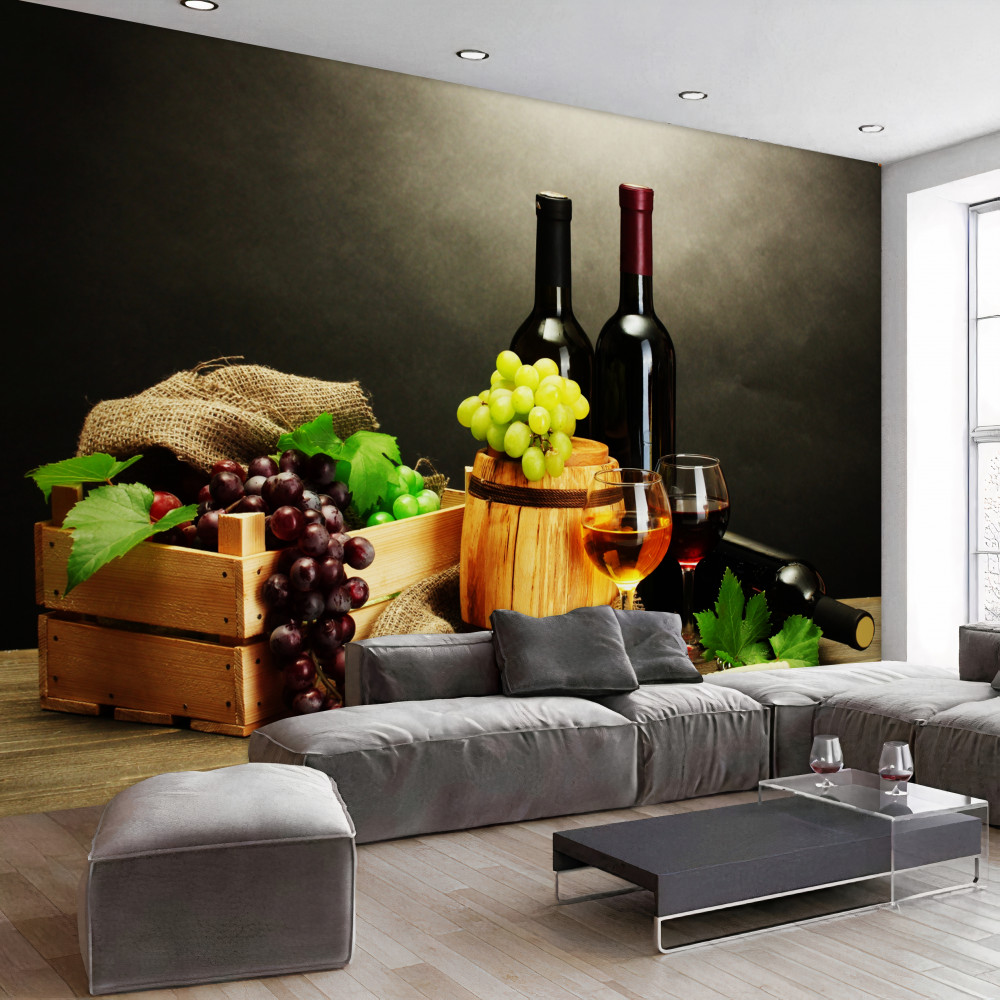 Fototapeta kiści winogron i wina