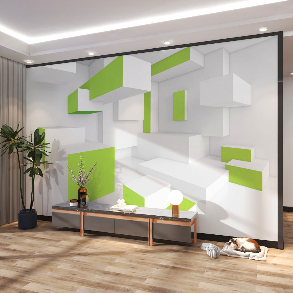 Fototapeta prostokąty z zieloną fasadą