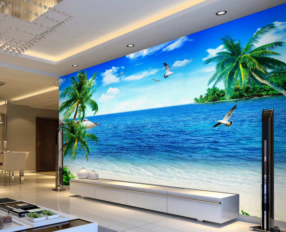 Fototapeta tropikalna plaża z palmami